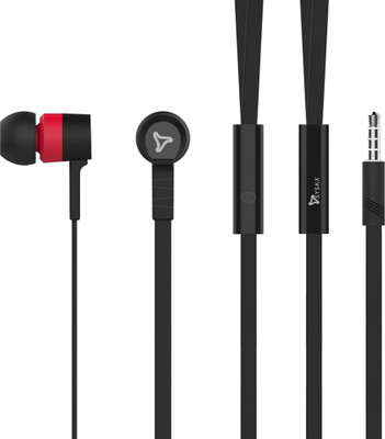 

Syska SYSKA H-007 Ear Phone In Ear Wired Earphones With Mic Black Red Headphone(Balck Red, In the Ear)