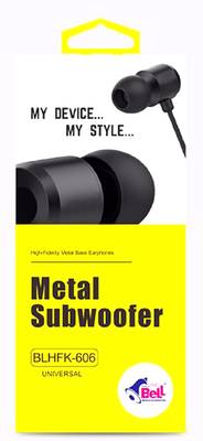 Bell Extreme durable Metal Subwoofer series Universal 3.5mm Headphone with MIC Wired Headset (Black) 