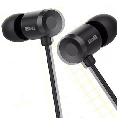 Bell Extreme durable Metal Subwoofer series Universal 3.5mm Headphone with MIC Wired Headset (Black) 