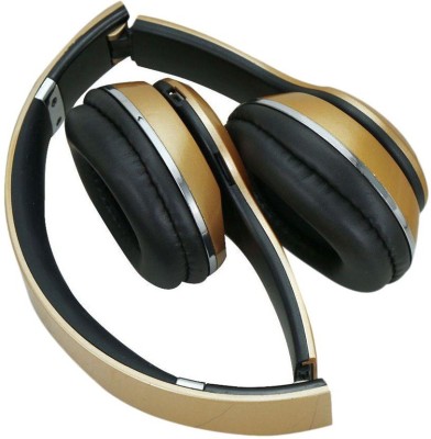 A Connect Z Amazing stylish Hdset AR-14 Bluetooth Headset with Mic(Gold, Over the Ear) 1