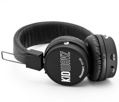 Brainwavz Kidwavz KV-100 Childrens Wireless Volume Limited Wired, Bluetooth Headset with Mic(Black, Over the Ear)