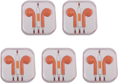 

Mobiglam Aporange Wired Headset with Mic(Orange, In the Ear)