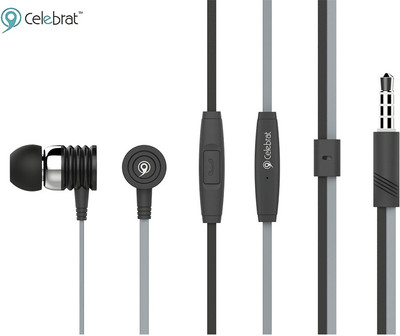 

CELEBRAT S50 Wired Headset with Mic(Black, In the Ear)