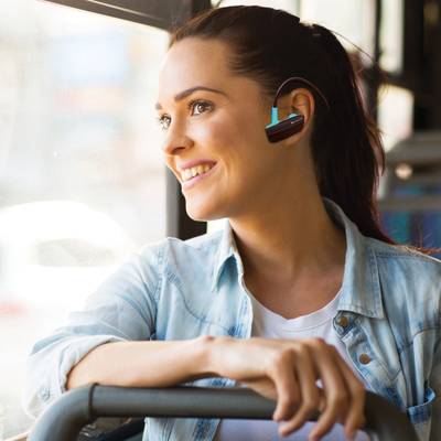Amkette Trubeats Slix-2 Wireless Bluetooth Headset (Blue-Black) 