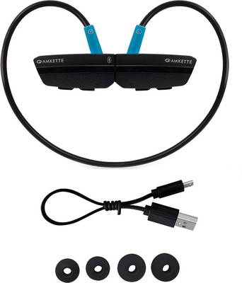 Amkette Trubeats Slix-2 Wireless Bluetooth Headset (Blue-Black) 