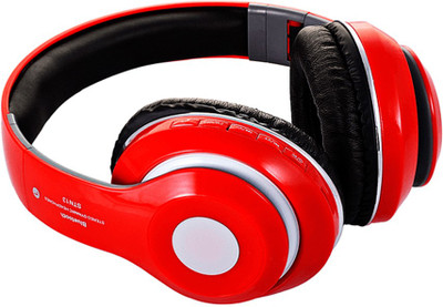 Muren MK26-STN-13-2, 4 in 1 MP3/FM/SD Card/Handsfree function Bluetooth Headset with Mic(Red, Over the Ear)