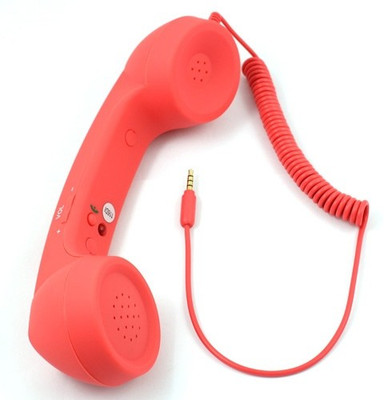 Atharv Coco Retro Headset Wired Headset with Mic(Red, On the Ear)