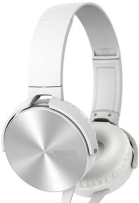 A Connect Z MDR-XB450-Stylish good Sound Hdst-299 Wired Headset with Mic(White, Over the Ear)