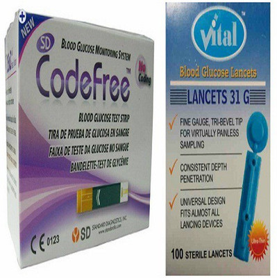 

SD Code free 100 with Vital Round lancets Health Care Appliance Combo