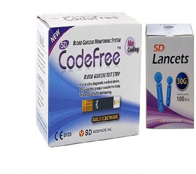 

SD Codefree 100 Strips With 100 sd Lancets Health Care Appliance Combo