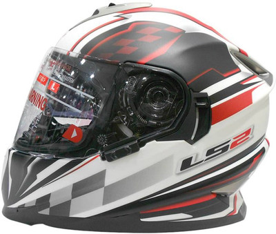 

LS2 Ff302 DeCor Plaid Motorsports Helmet(White, Black, Red), Black;red;white