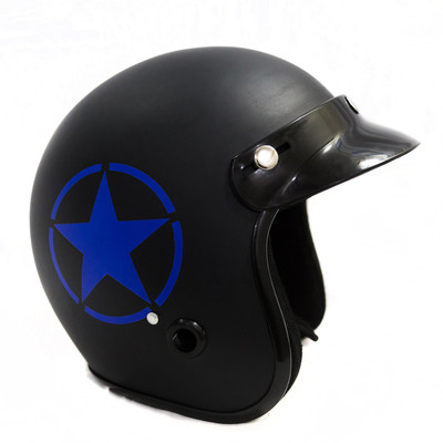 

Autofy Habsolite Black & Blue Star Motorbike Helmet(Black