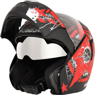 

Vega Boolean Navy Motorsports Helmet(Dull Black, Red