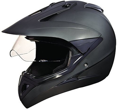STUDDS Motocross Plain Motorbike Helmet(Matt Black)