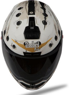 

Steelbird AIR SBA-1 Dunkin Motorbike Helmet(SBA-1 Dunkin Matt White & Gold With Smoke Visor Medium-580MM)