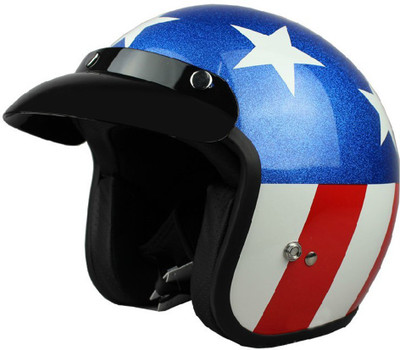 

Speed Jet Style Stars and Stripe Motorbike Helmet(Glossy Blue, Red, White