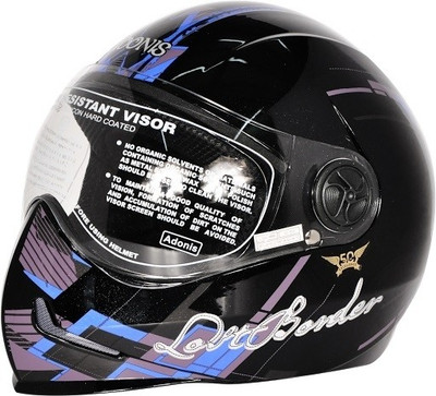 

Steelbird Adonis Graphics Lost Border Full Face Clear Visor Motorbike Helmet(Black, Blue