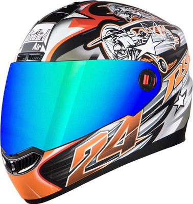 

Steelbird AIR Hovering Motorbike Helmet(Glossy Black//Orange