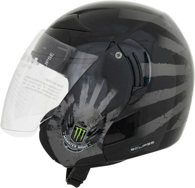 

VEGA Eclipse Monster Motorsports Helmet(Black Base With Silver Graphic)