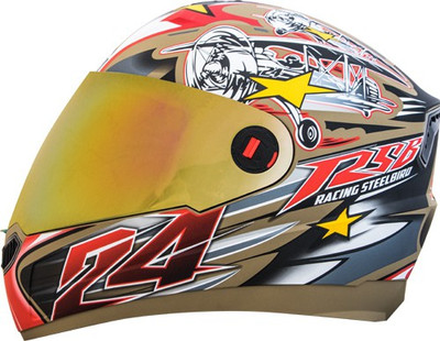 

Steelbird AIR Hovering Bargy Design Motorbike Helmet(Glossy Desert Storm// Red