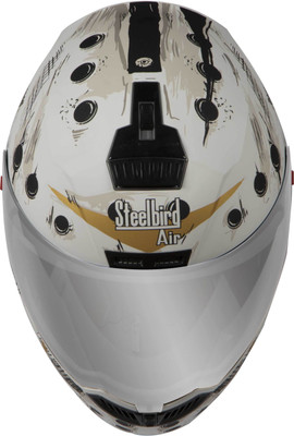 

Steelbird AIR SBA-1 Dunkin Motorbike Helmet(SBA-1 Dunkin Matt White & Gold With Plain Visor Medium-580MM