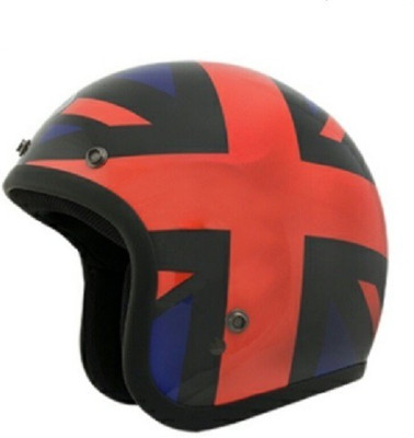 

THH Black England Motorbike Helmet(Black, Red