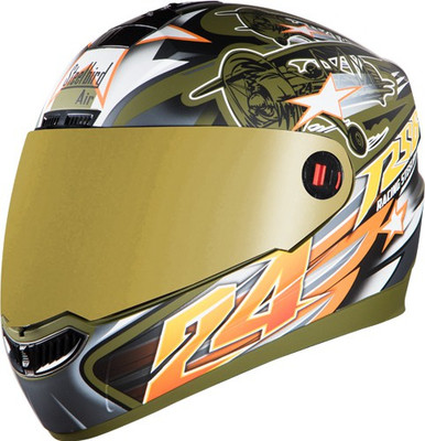 

Steelbird AIR Hovering Men's Bargy Design Motorbike Helmet(Glossy Battle GReen// Yellow