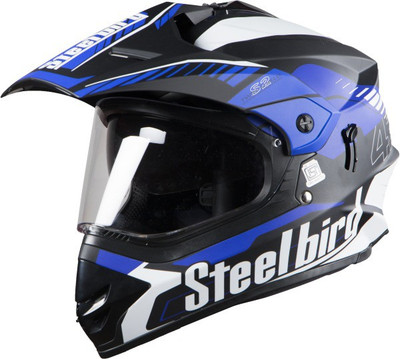 Steelbird SBH-13/SB-42 Motorbike Helmet(Matt black and blue)