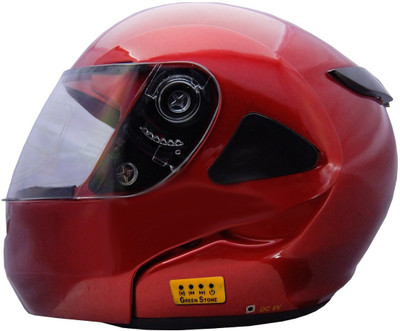 

Greenstone Plain Bluetooth Motorbike Helmet(Cherry Red