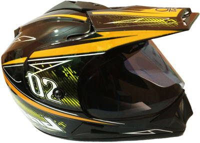 

O2 Full Face ISI (Blk with Yellow) Motorbike Helmet(Black)