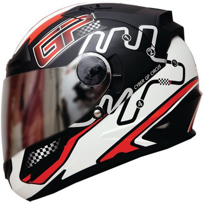 

THH Black Red GP Motorbike Helmet(Red, Black