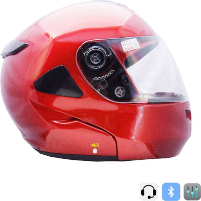 

Greenstone Plain Bluetooth Motorbike Helmet(Cherry Red
