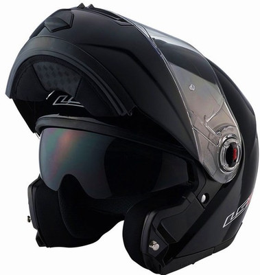 

LS2 386 Matt Black Flip-Up With Dual Visor Motorbike Helmet(Black)