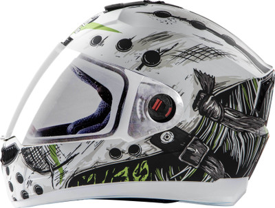 

Steelbird AIR SBA-1 Dunkin Motorbike Helmet(SBA-1 Dunkin Glossy White & Green With Plain Visor Large-600MM