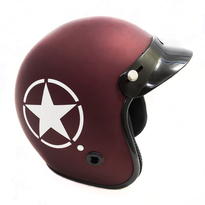 

Autofy Trust Maroon and White Star Motorbike Helmet(Red