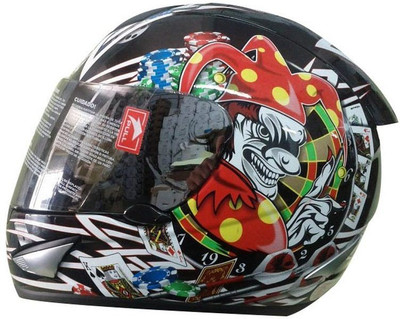 THH Black Poker Motorbike Helmet(Black
