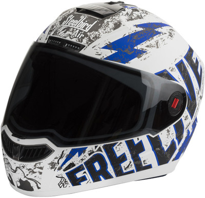 

Steelbird SBA-Free Live Matte White & Blue Motorbike Helmet(Multicolor