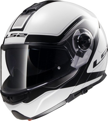 

LS2 386 Armory White Black Motorsports Helmet(White, Black), Black;white