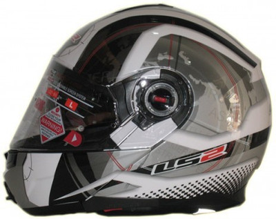

LS2 FF386 Universal Geo Motorbike Helmet(White, Silver), Silver;white