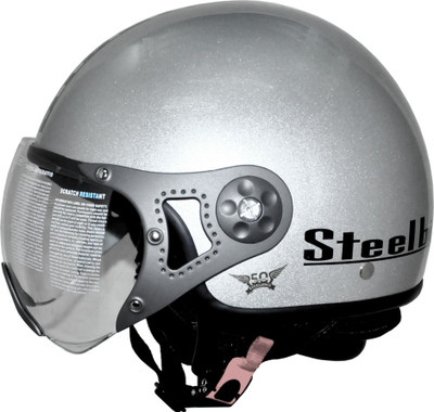 

Steelbird SB-27 Style Clear Visor Motorbike Helmet(Silver)
