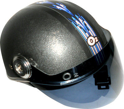 

O2 Mini Chrome Motorbike Helmet(Black)