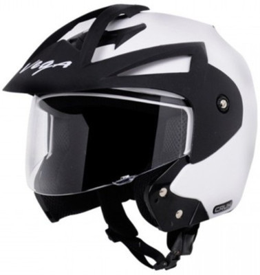 VEGA Crux OF (Open Face) Motorbike Helmet(White)