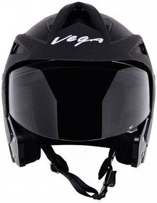 VEGA Crux OF (Open Face) Motorbike Helmet(Black)