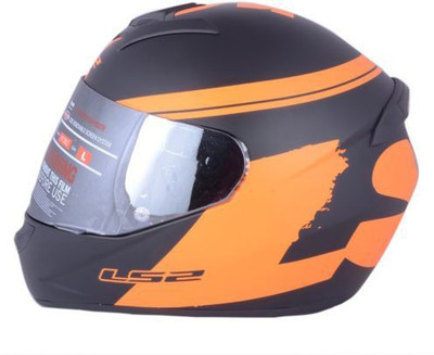 LS2 Bulky Motorbike Helmet(Black, Orange)