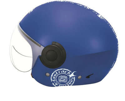

Fastrack Half Face with Visor Motorsports Helmet(Blue Glossy