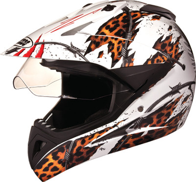 

Studds Motocross D1 with Visor Motorsports Helmet(White N12)