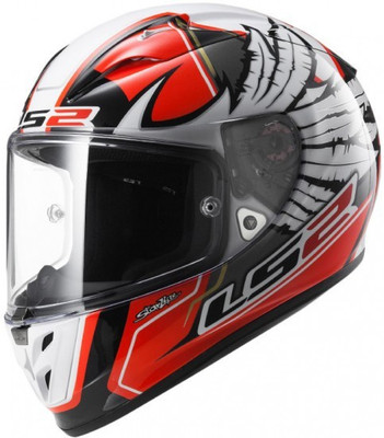 

LS2 FF323 Motorbike Helmet(White, Red), Red;white
