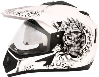 

Vega Off Road Ranger Motorsports Helmet(White, Silver), Silver;white