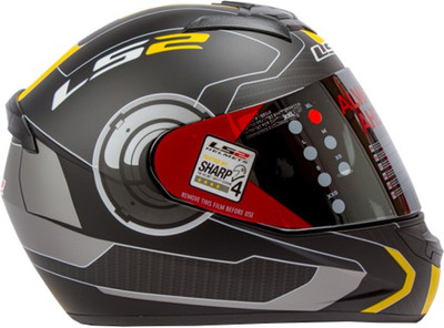 

LS2 Atmos Black Motorbike Helmet(Black/Yellow Matt