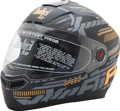 

Steelbird SBA-1 Speed Mat Black Orange Motorbike Helmet(Black